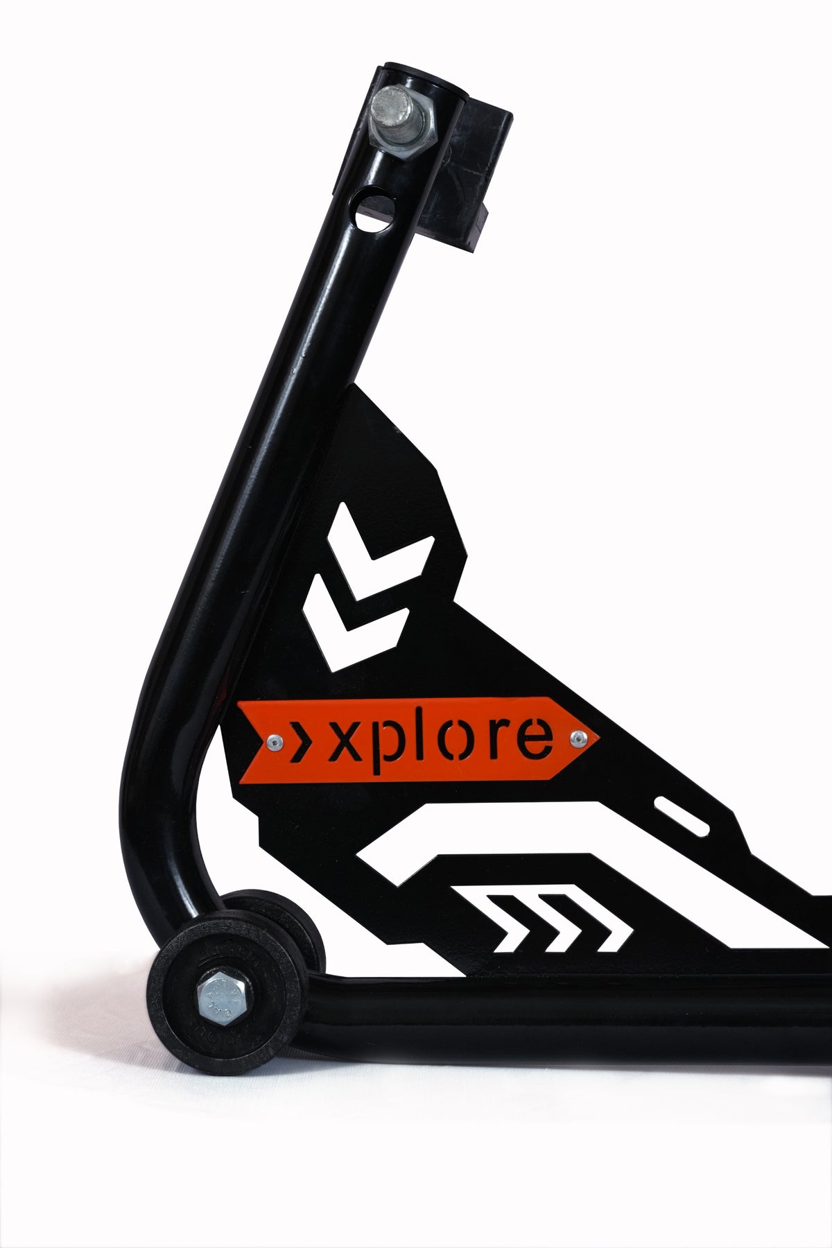 Explore Marvel Edition universal bike paddock stand with spool and swingarm lift holders, designed for motorcycle maintenance.