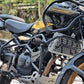 Jorjem Trail edition crash guard for Himalayan 450, showcasing sturdy design and protective features for off-road biking.