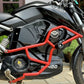 Jorjem Revolt RV 400 crash guard with sliders, showcasing durable construction and sleek design for motorcycle protection.