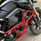 Jorjem Revolt RV 400 crash guard with sliders, showcasing durable design and protective features in black finish.