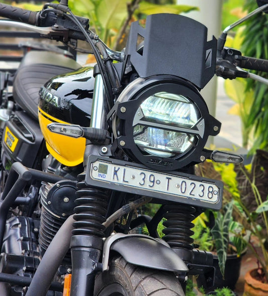 Cb350rs visor and headlight grill combo for motorcycle, featuring sleek design and durable construction by Jorjem International Pvt Ltd