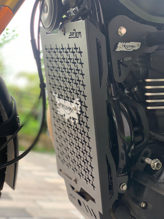 triumph scrambler 400 x radiator guard